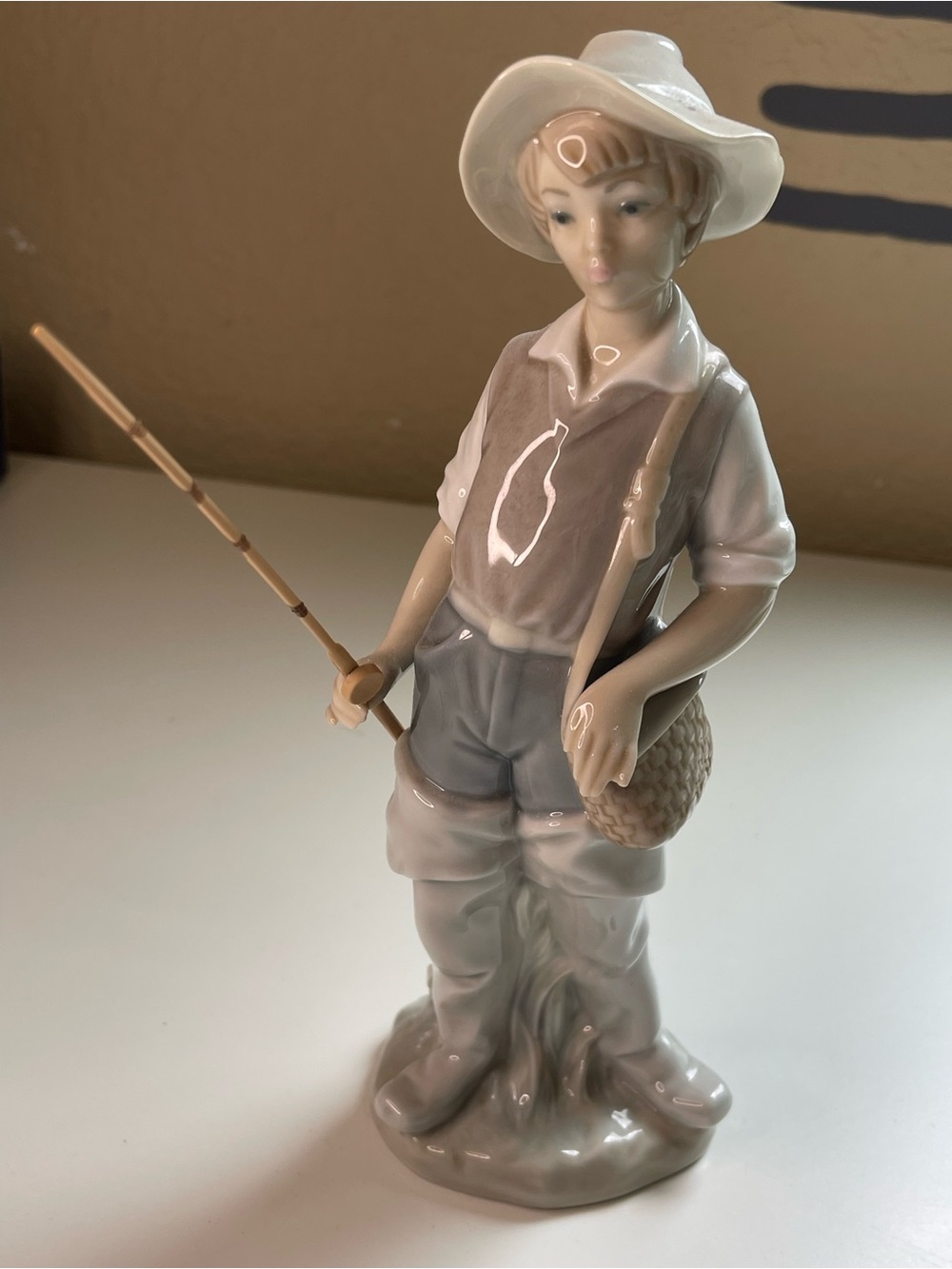 Retired Lladro Porcelain Fisher Boy Figurine